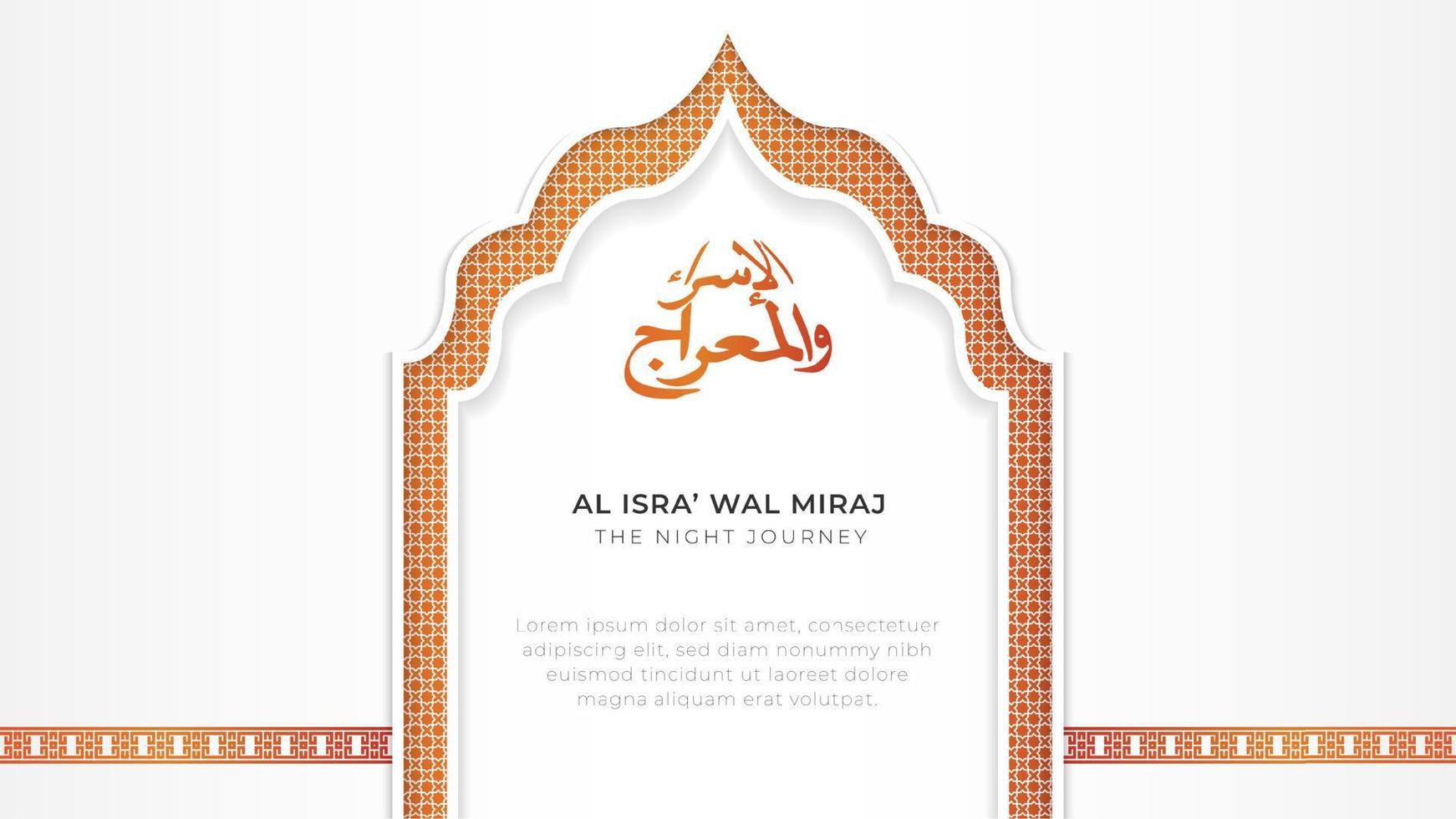 Elegant islamic isra miraj background in minimal design vector
