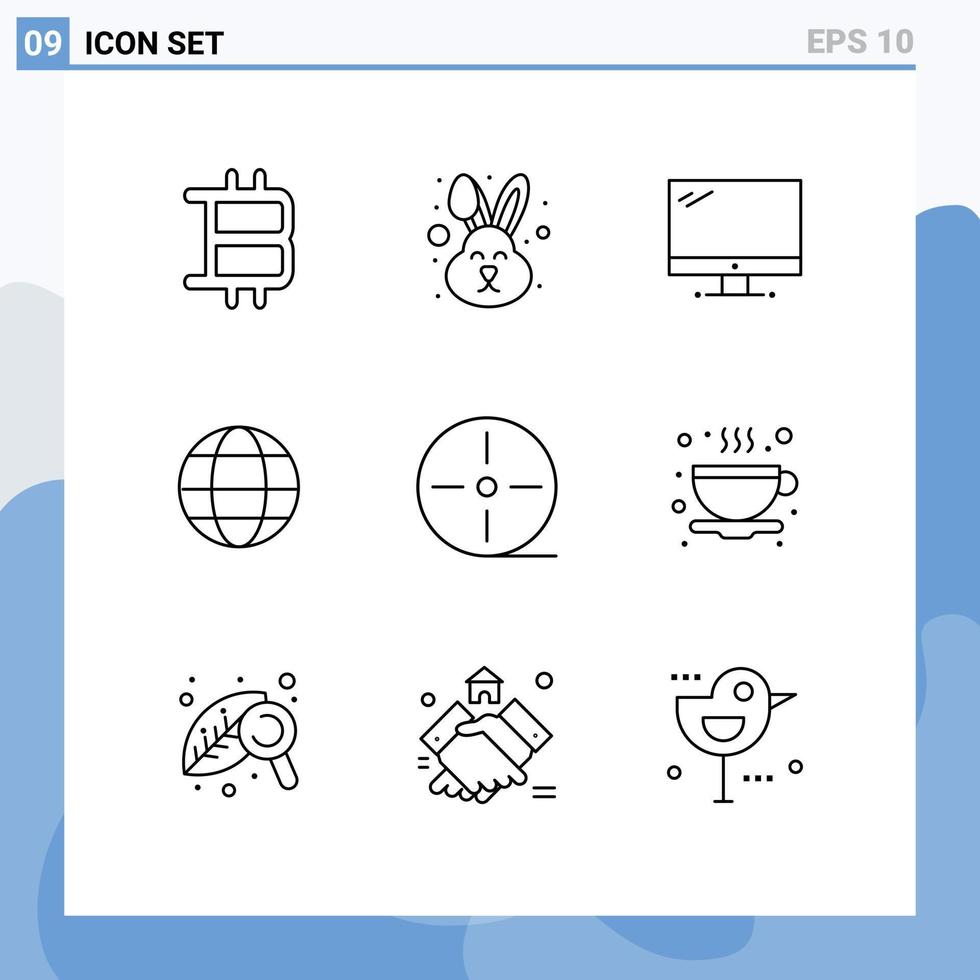 9 Creative Icons Modern Signs and Symbols of gadgets devices monitor web globe Editable Vector Design Elements