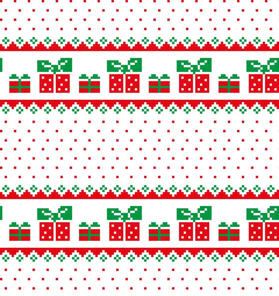 New Year s Christmas pattern pixel vector illustration eps