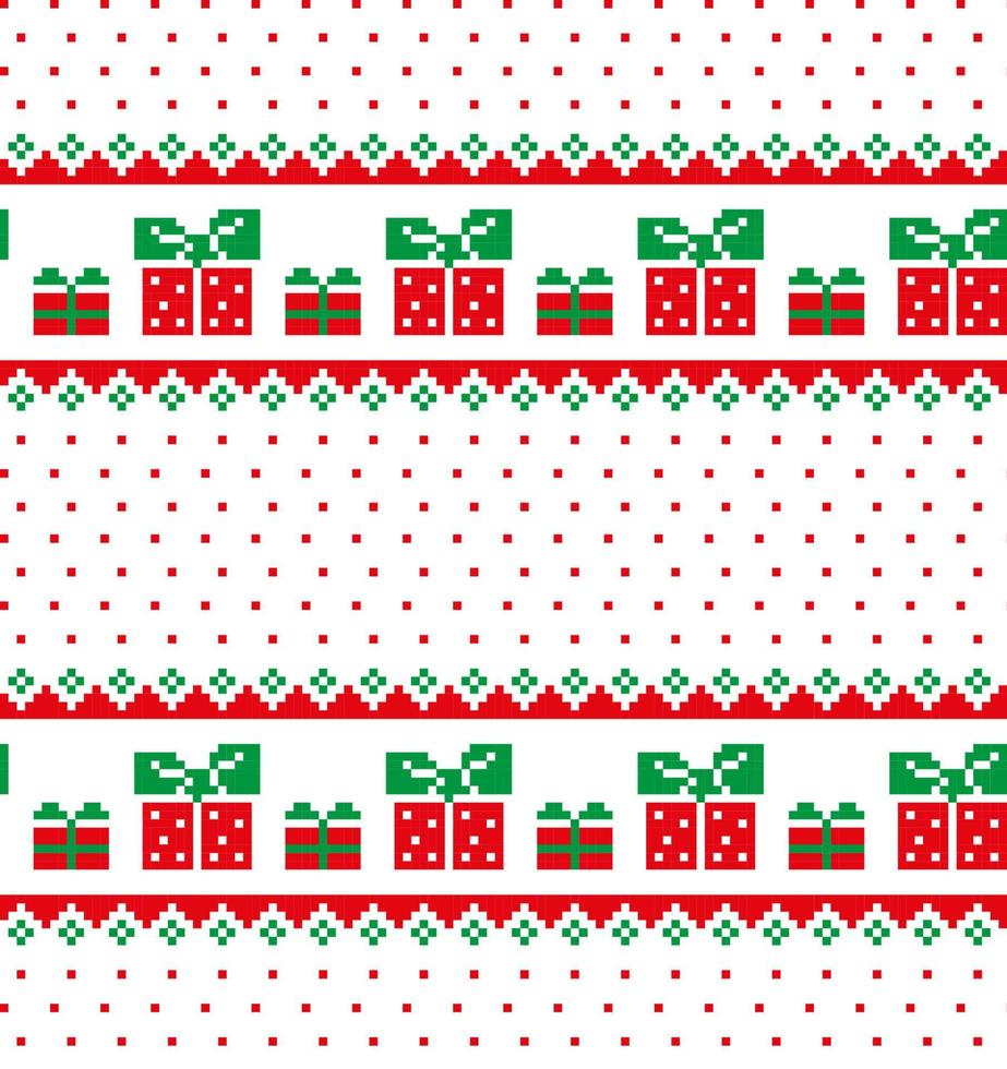 New Year s Christmas pattern pixel vector illustration eps