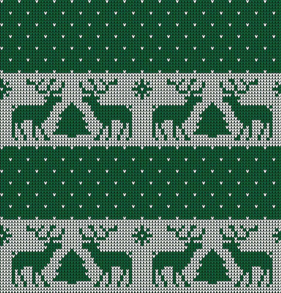 Knitted Christmas and New Year pattern vector