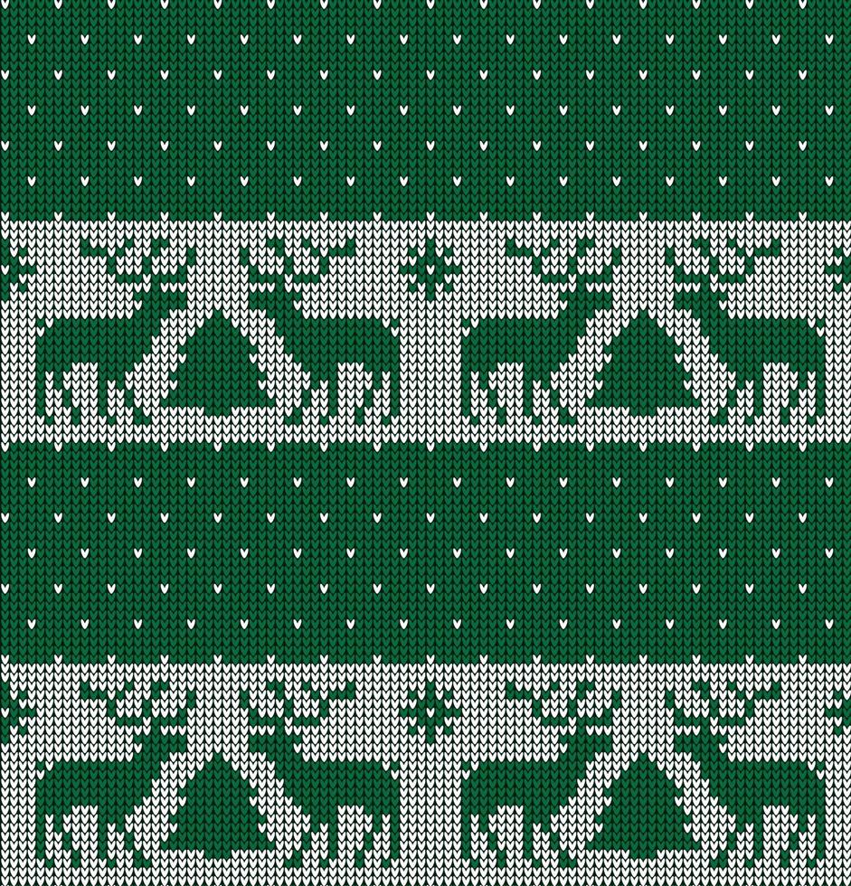 Knitted Christmas and New Year pattern vector