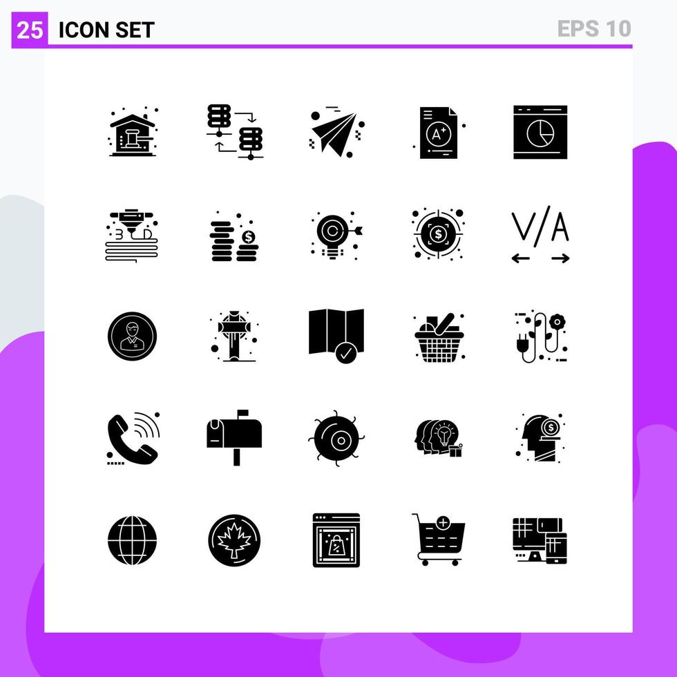 Stock Vector Icon Pack of 25 Line Signs and Symbols for diagram school share education a Editable Vector Design Elements