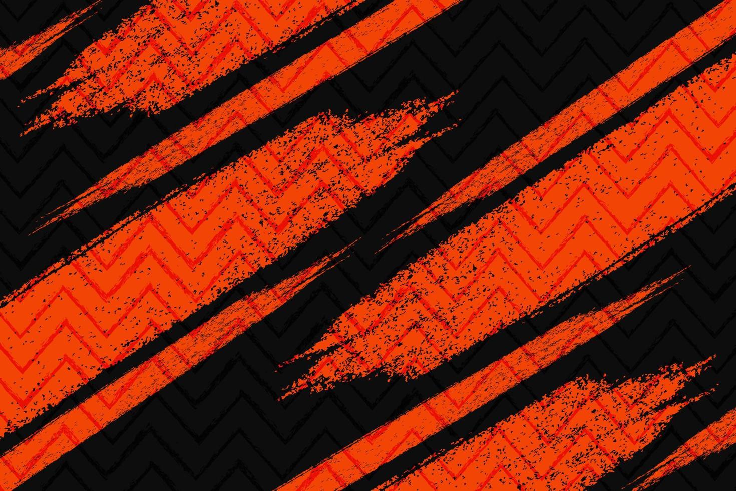 Abstract orange and black grunge texture background with zigzag style vector