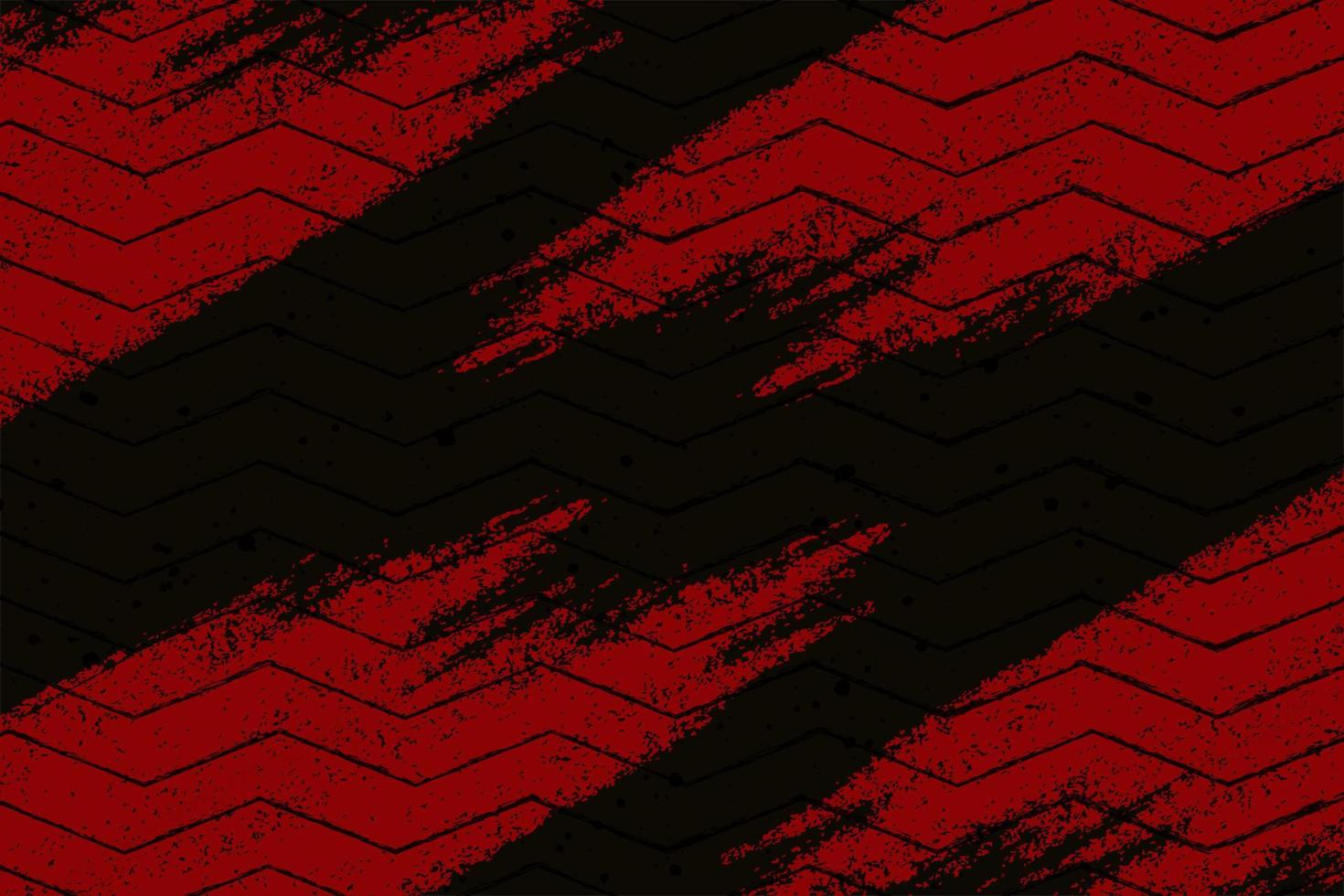 Abstract red and black grunge texture background with zigzag style vector