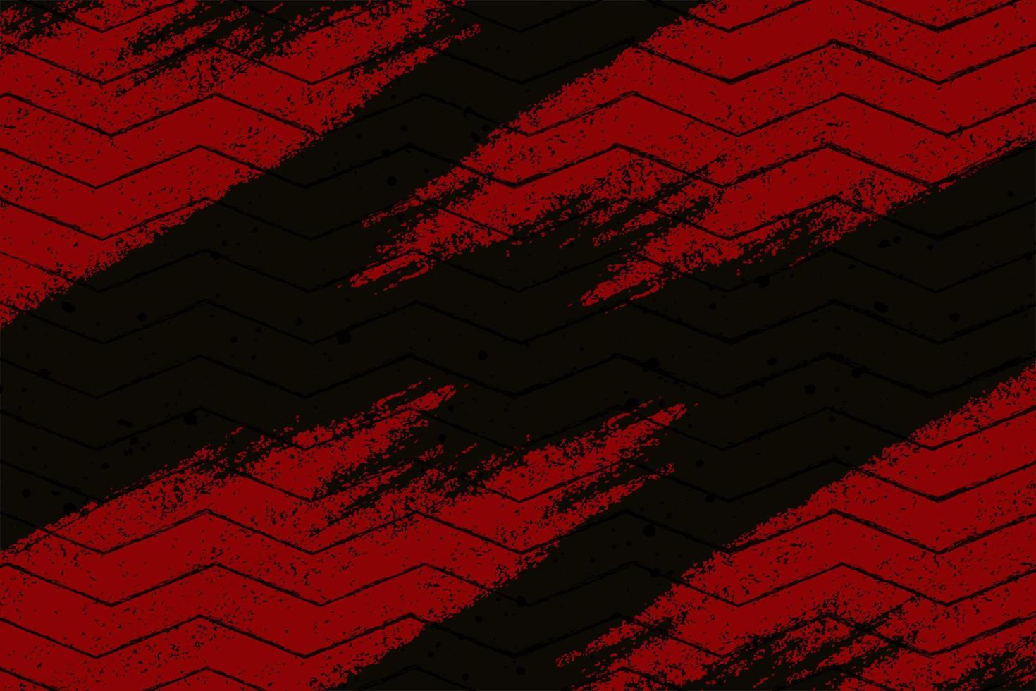 Abstract red and black grunge texture background with zigzag style vector