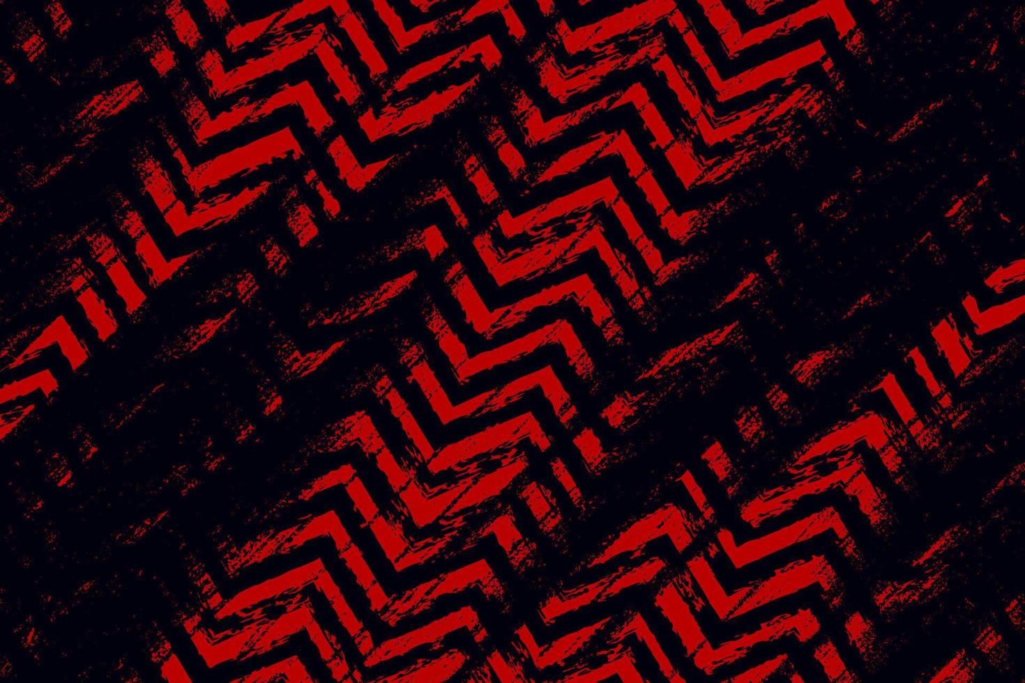 Abstract red and black grunge texture background with zigzag style vector