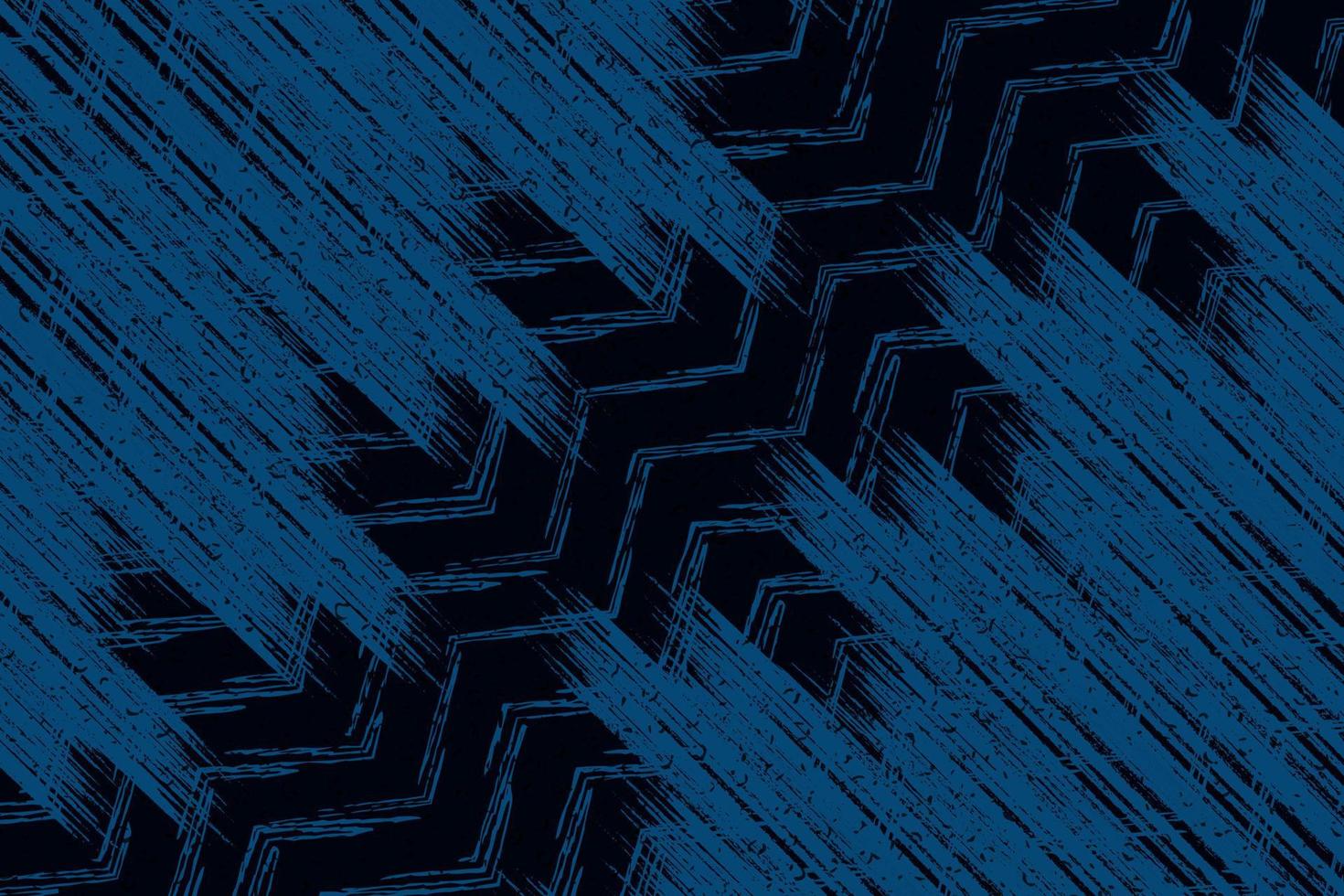 Abstract blue and black grunge texture background with zigzag style vector