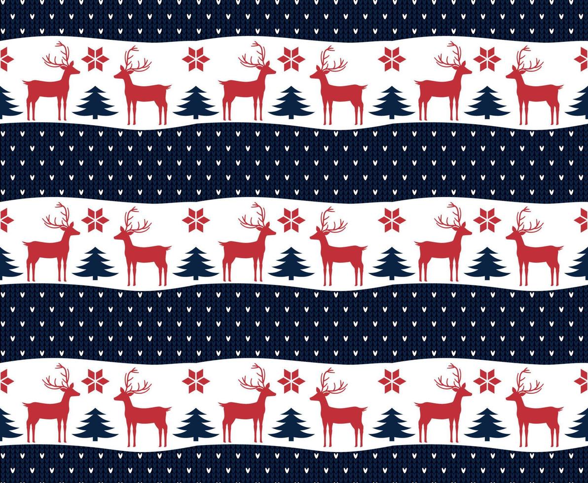 Knitted Christmas and New Year pattern esp 10 vector