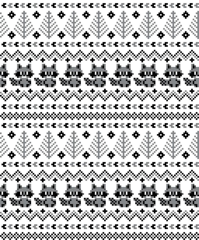 New Year's Christmas pattern pixel vector illustration