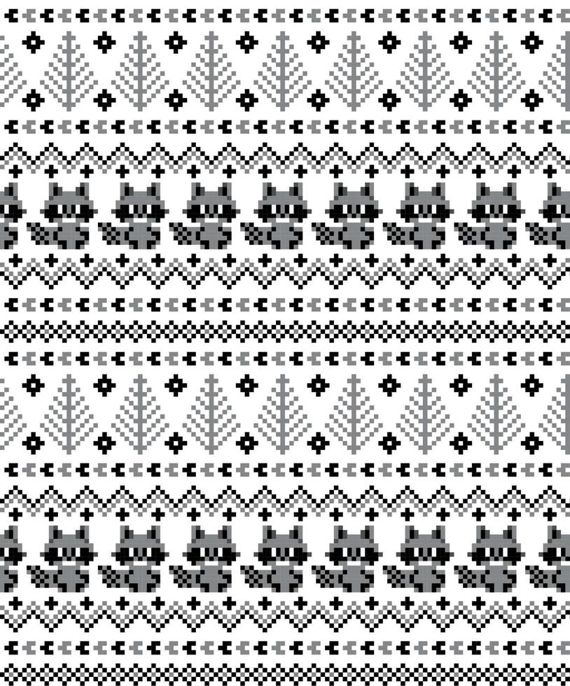 New Year's Christmas pattern pixel vector illustration