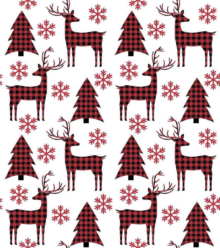 Christmas and New Year pattern at Buffalo Plaid. Festive background for design and print vector