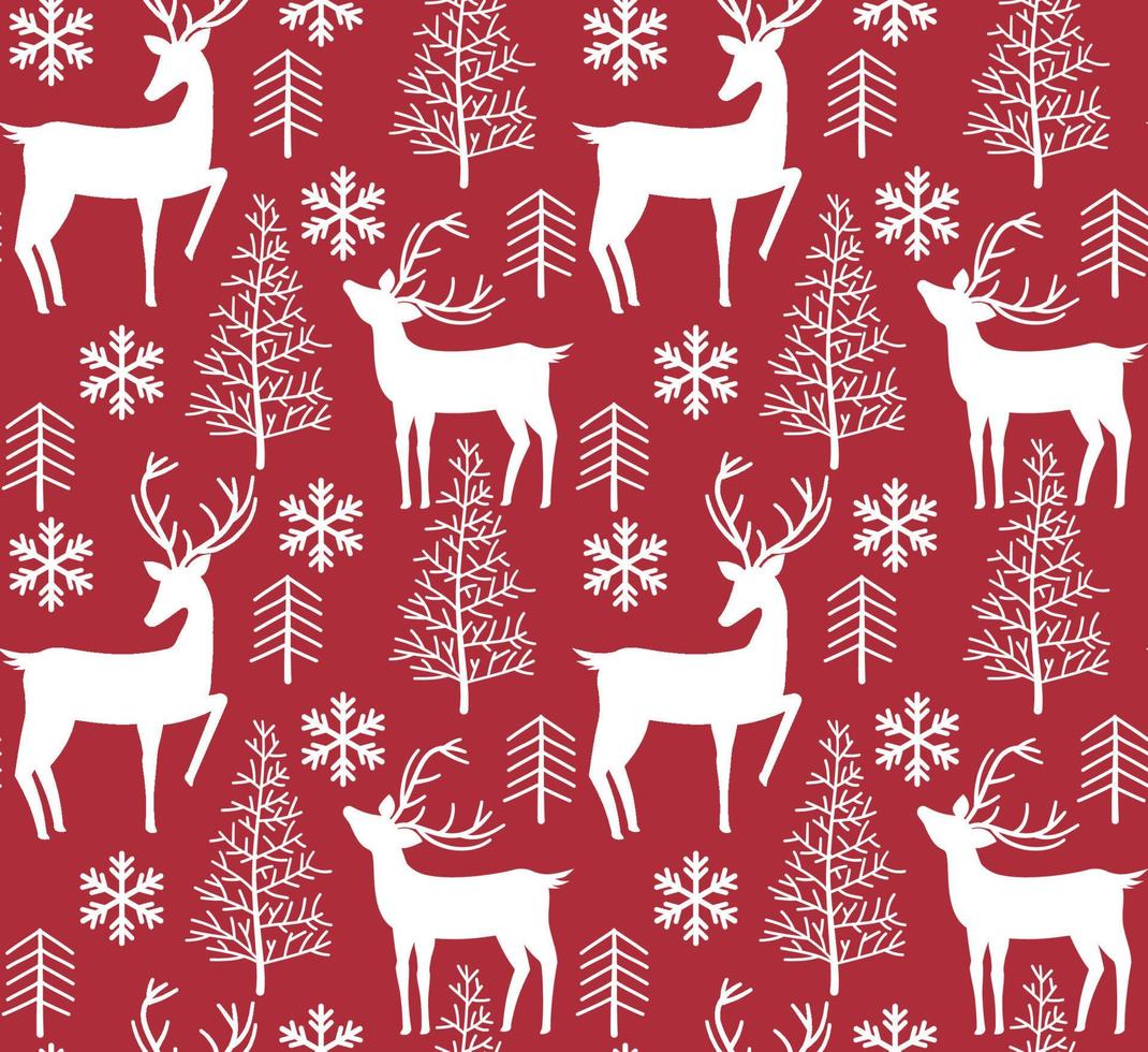 Christmas reindeer seamless pattern background. illustration background. Vector illustration layered for easy manipulation and custom coloring