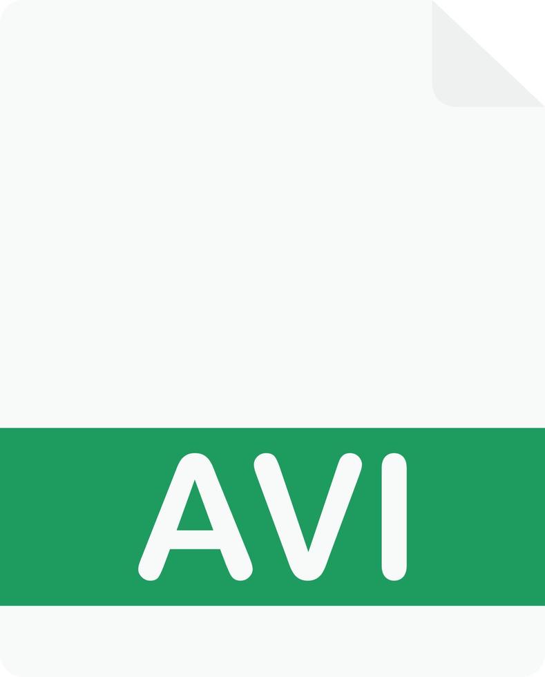 Avi Document File Vector Flat Illustration