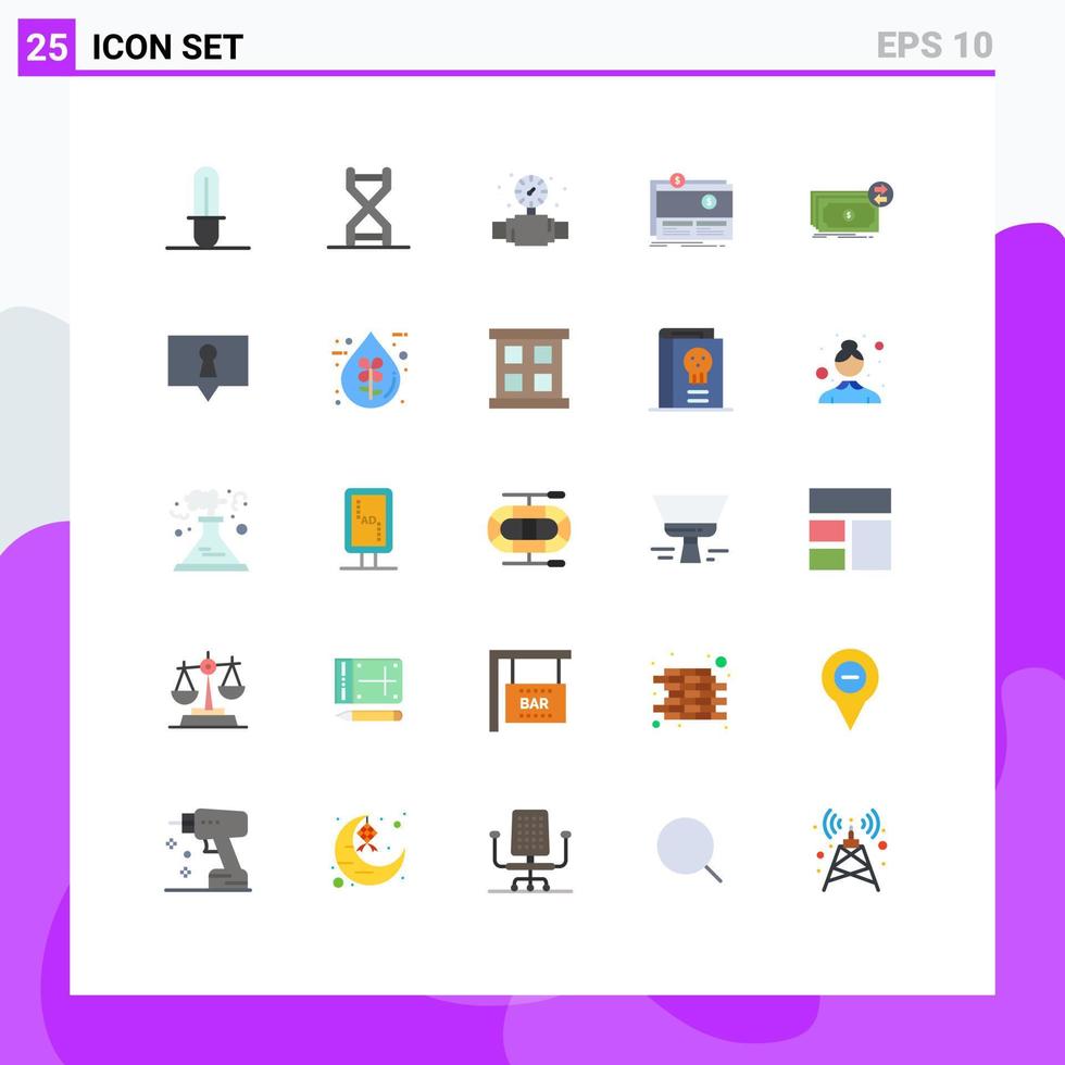 Stock Vector Icon Pack of 25 Line Signs and Symbols for banknotes platform gauge fundraising crowdfunding Editable Vector Design Elements