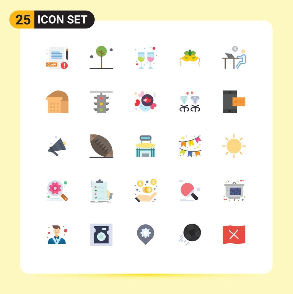 Stock Vector Icon Pack of 25 Line Signs and Symbols for person job glass desk venetian Editable Vector Design Elements
