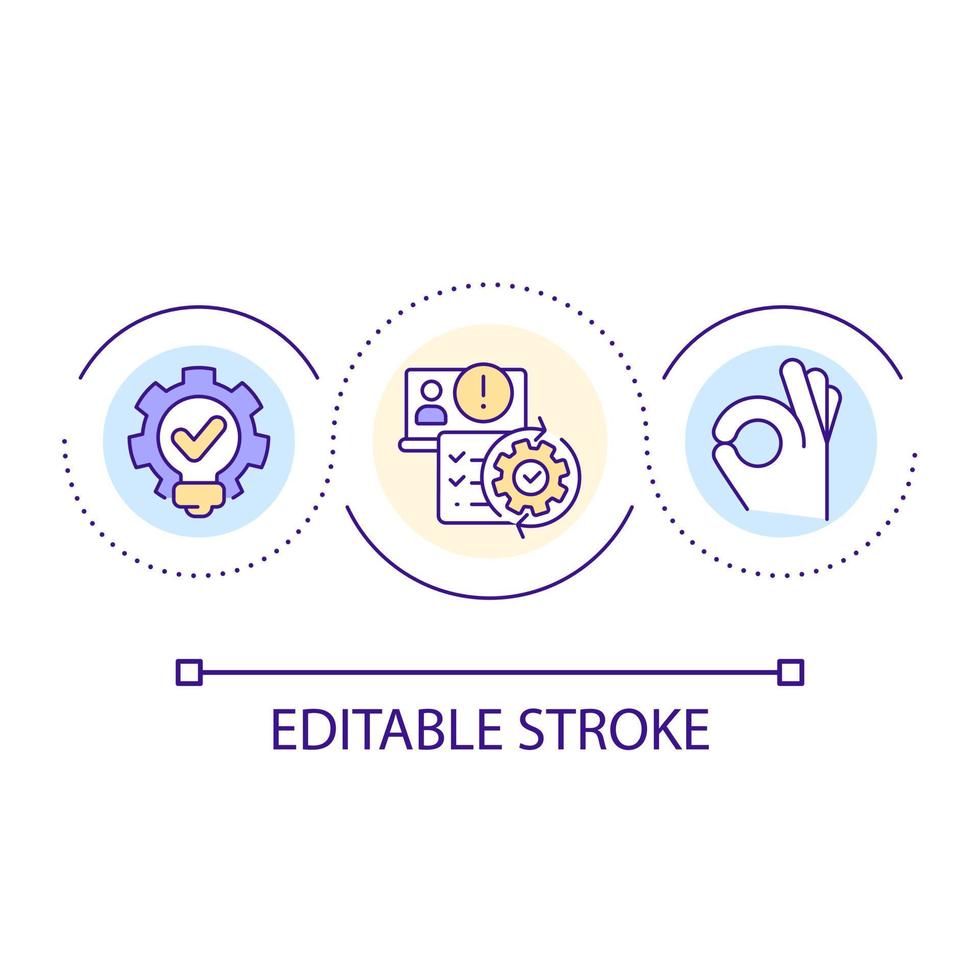 Reduce chance of errors in coding loop concept icon vector