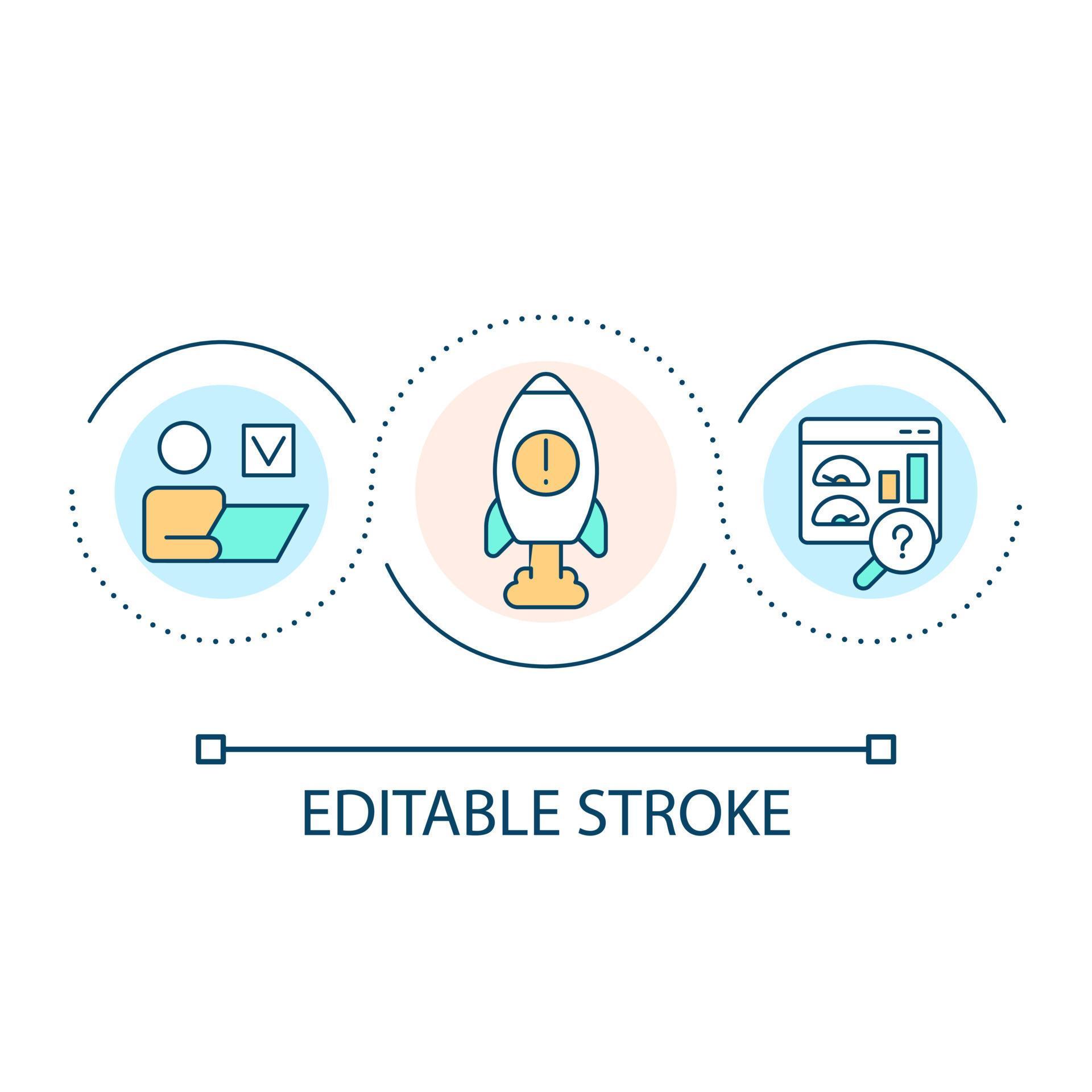 Software production testing loop concept icon 16089574 Vector Art at ...