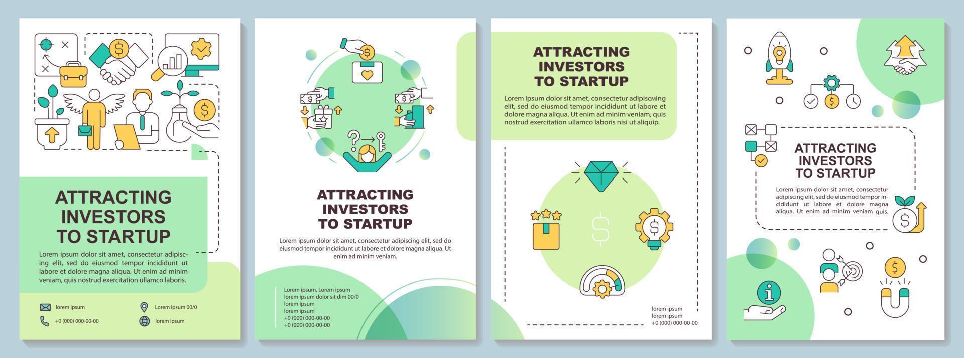 Involving investors to startup green brochure template vector
