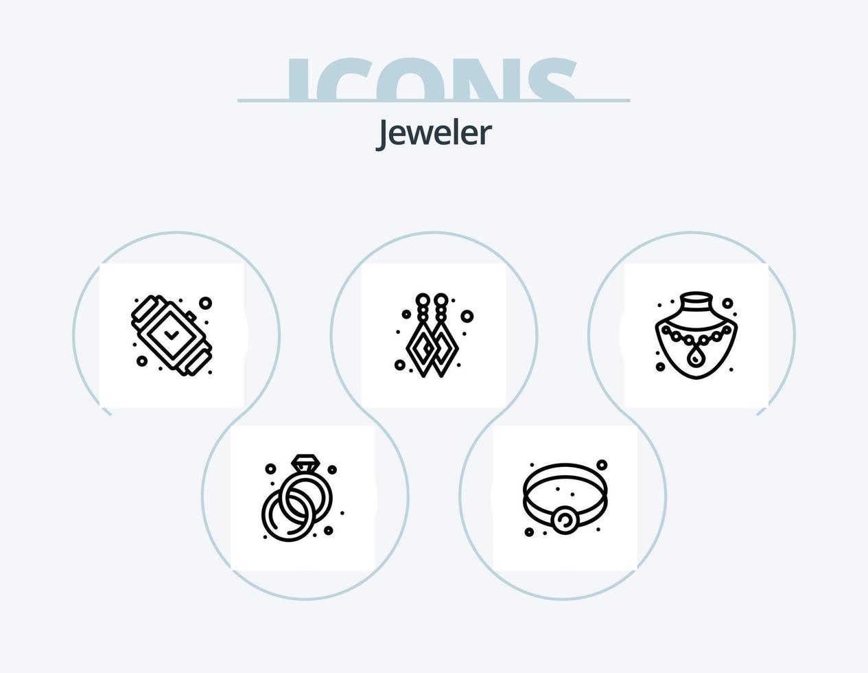 Jewellery Line Icon Pack 5 Icon Design. . . jewelry. mala. bracelet vector