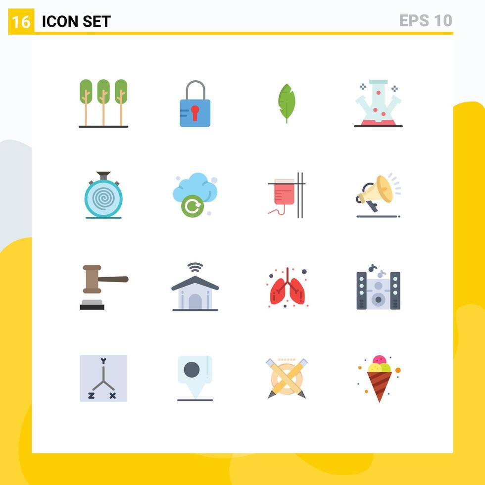 User Interface Pack of 16 Basic Flat Colors of flow action ink technology molecule Editable Pack of Creative Vector Design Elements