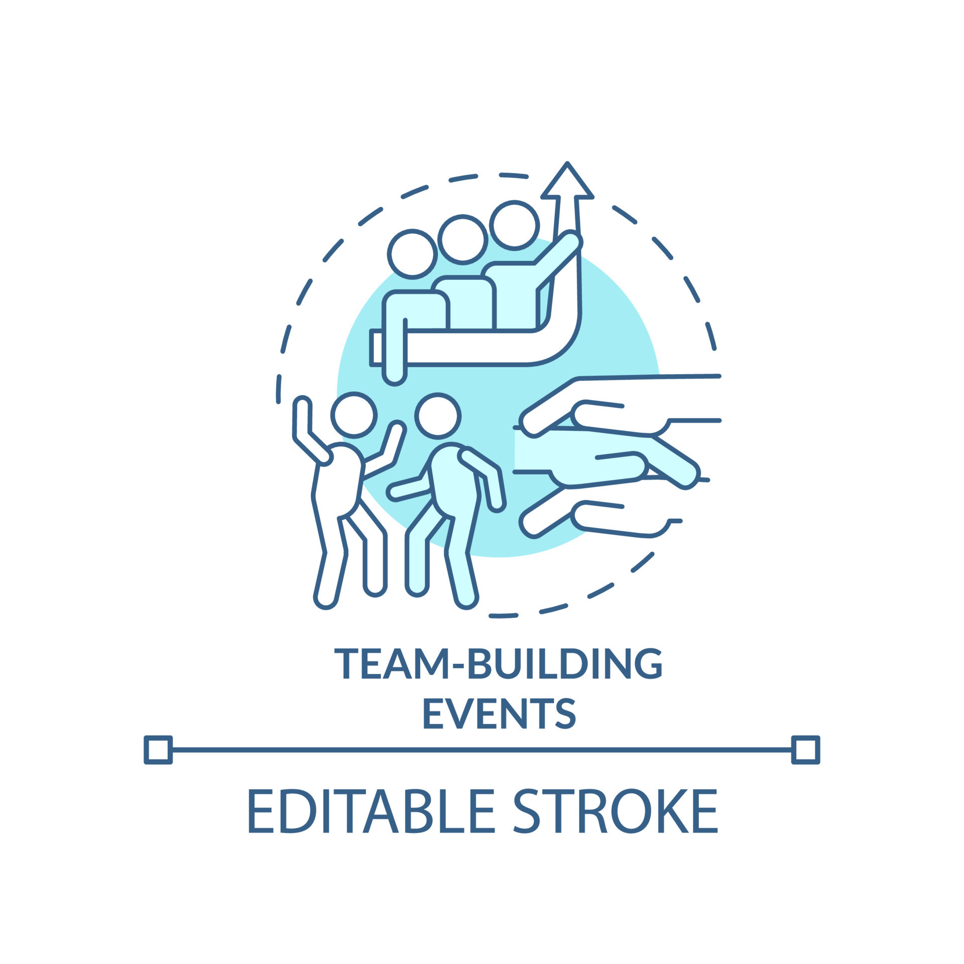 Team building events turquoise concept icon 16089654 Vector Art at Vecteezy