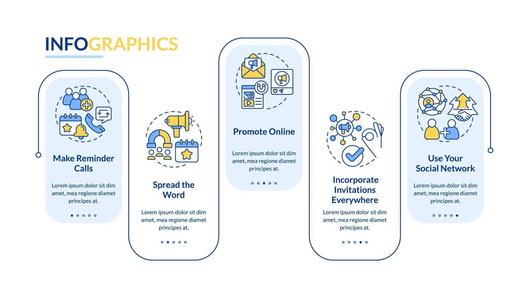 Engaging guests on business meeting rectangle infographic template vector