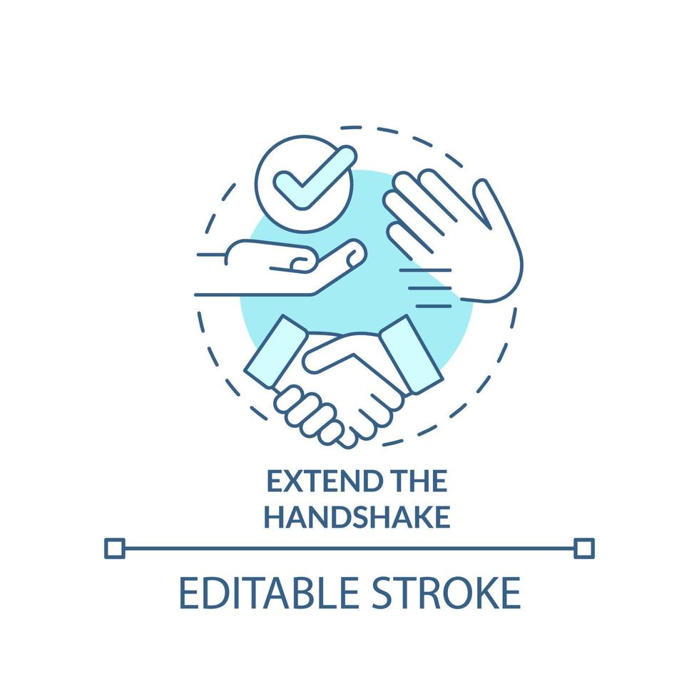 Extend handshake turquoise concept icon vector
