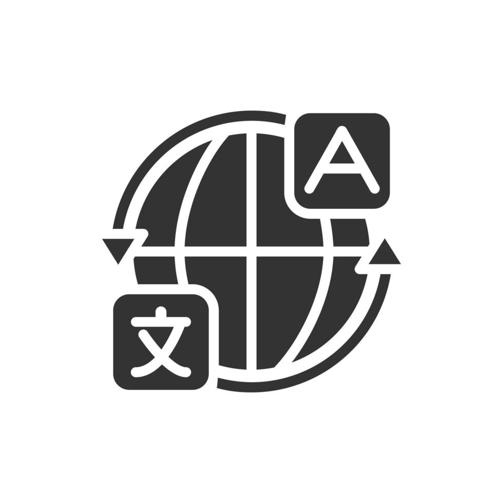 Machine translation software black glyph icon vector