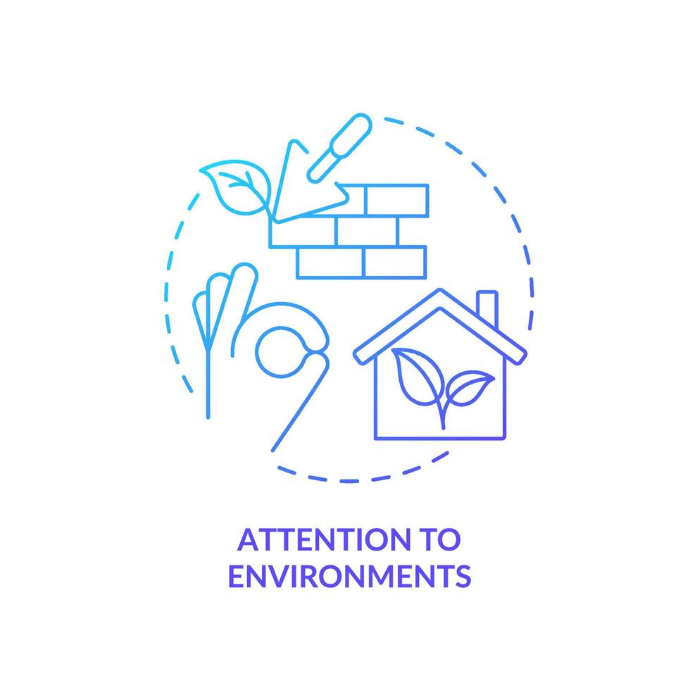 Attention to environments blue gradient concept icon vector