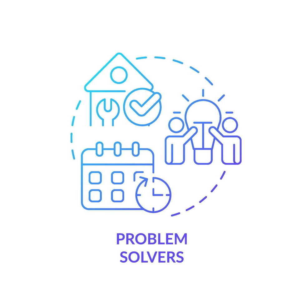 Problem solvers blue gradient concept icon vector