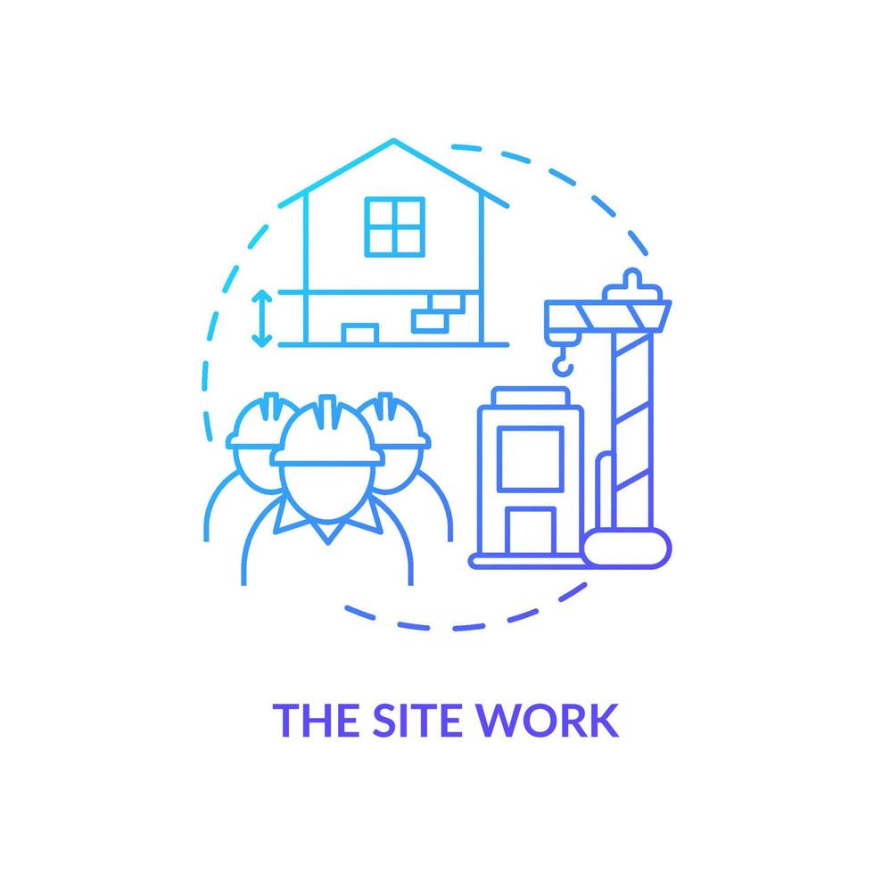 Site work blue gradient concept icon vector