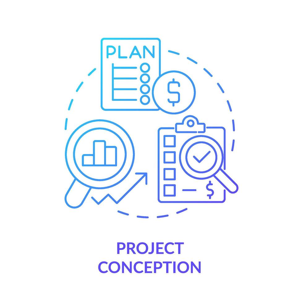 Project conception blue gradient concept icon vector