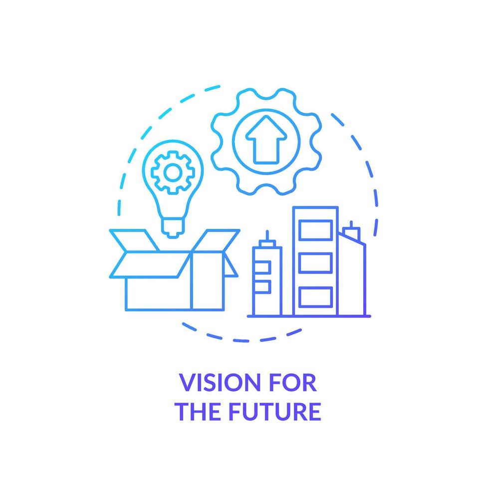 Vision for future blue gradient concept icon vector