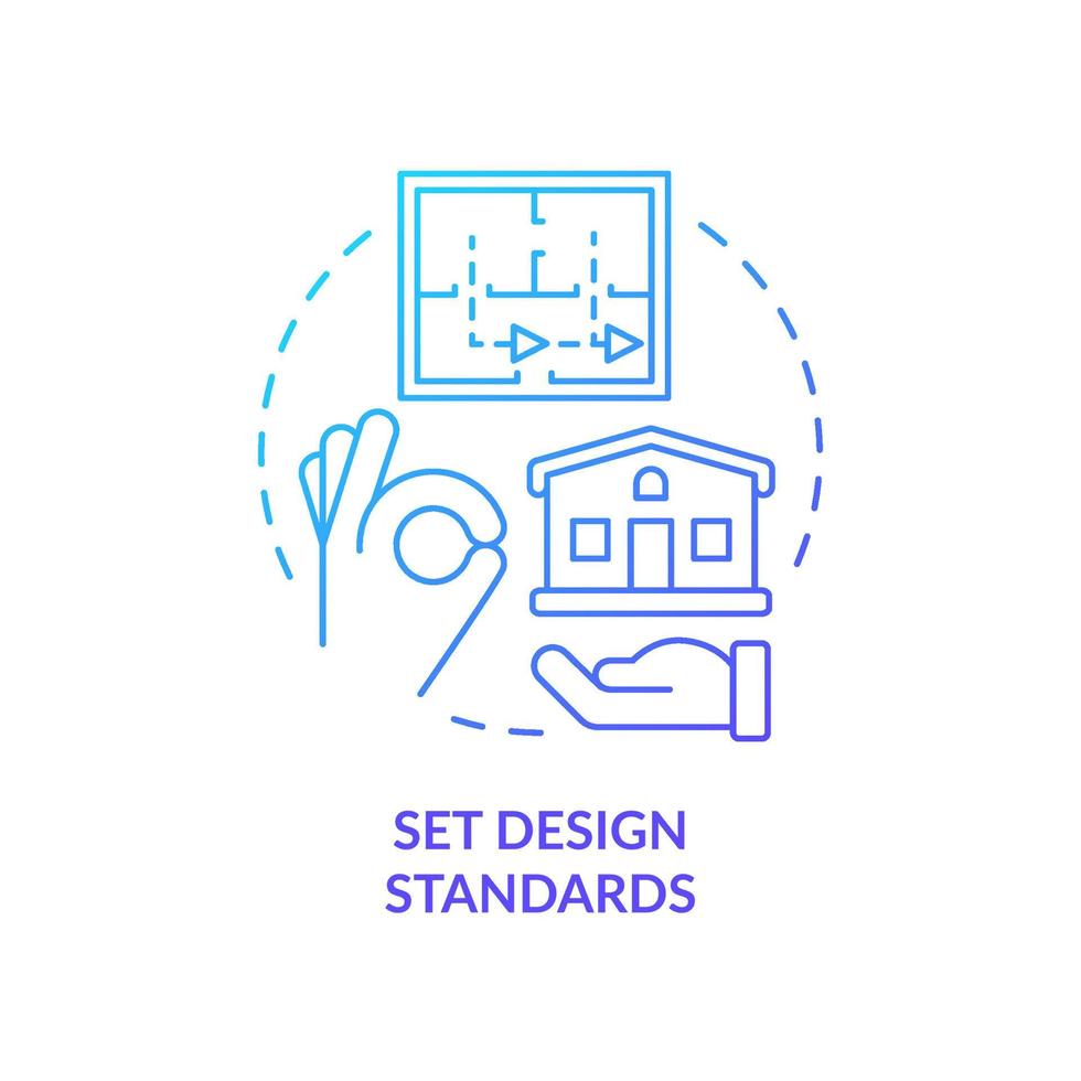 Set design standards blue gradient concept icon vector
