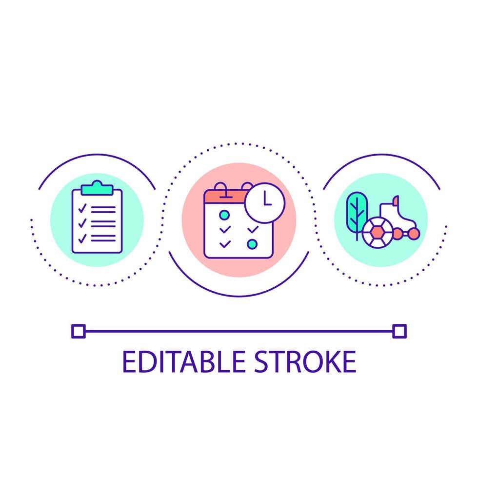 Build activities schedule loop concept icon vector
