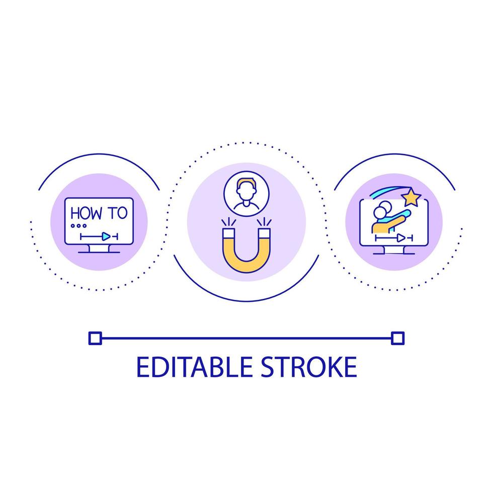 How to attract customer video instruction loop concept icon vector