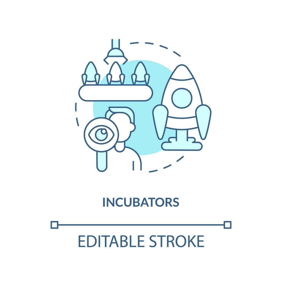 Incubators turquoise concept icon vector