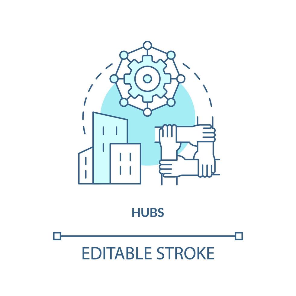 Hubs turquoise concept icon vector