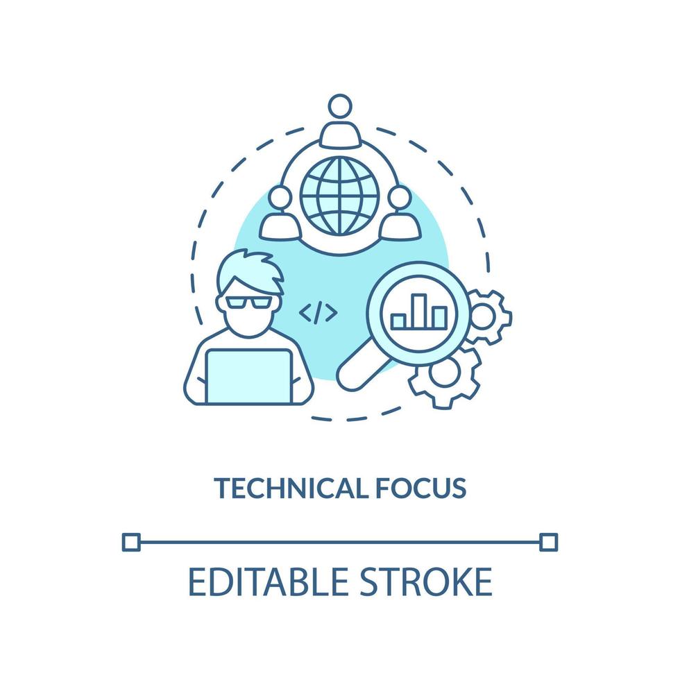 Technical focus turquoise concept icon vector