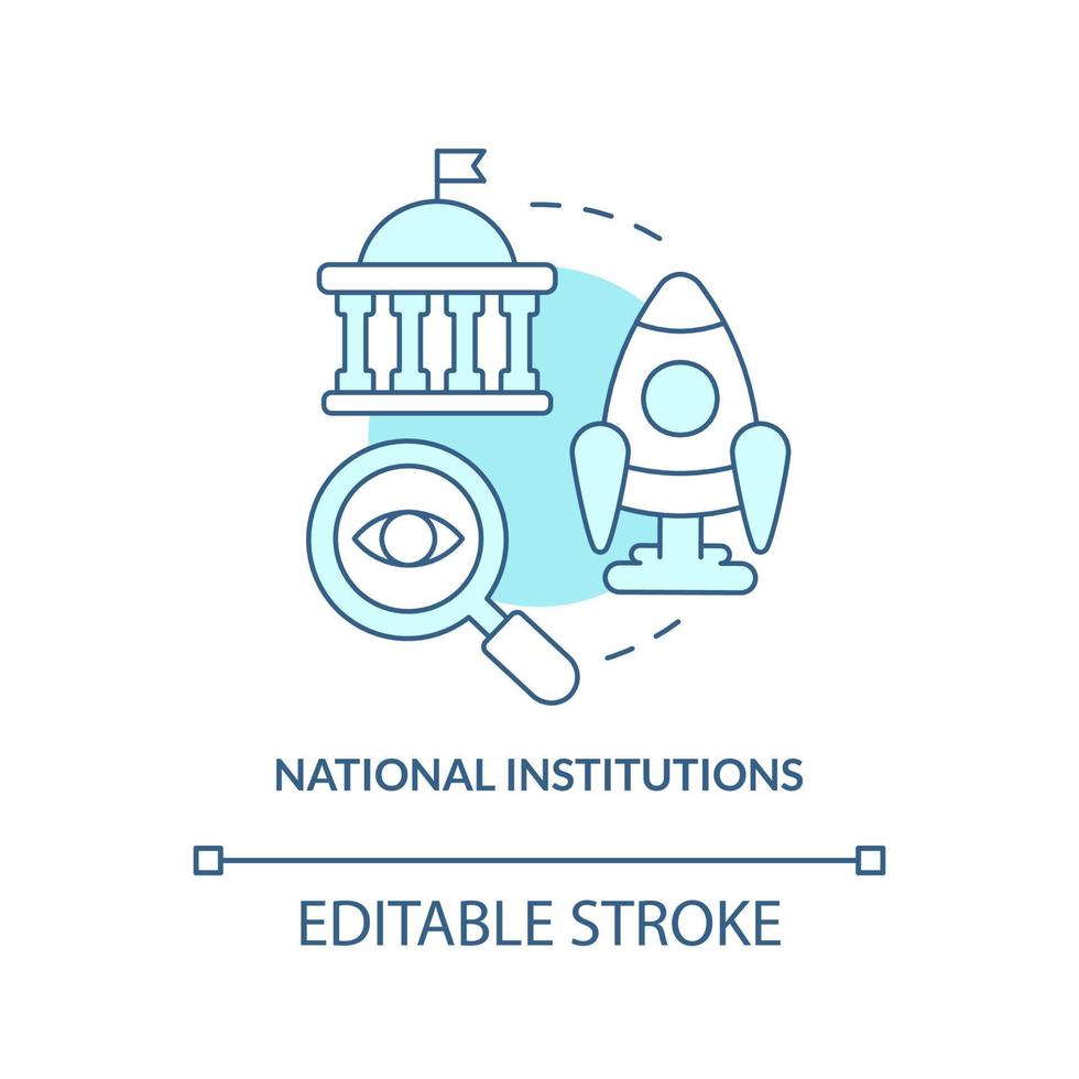 National institutions turquoise concept icon vector