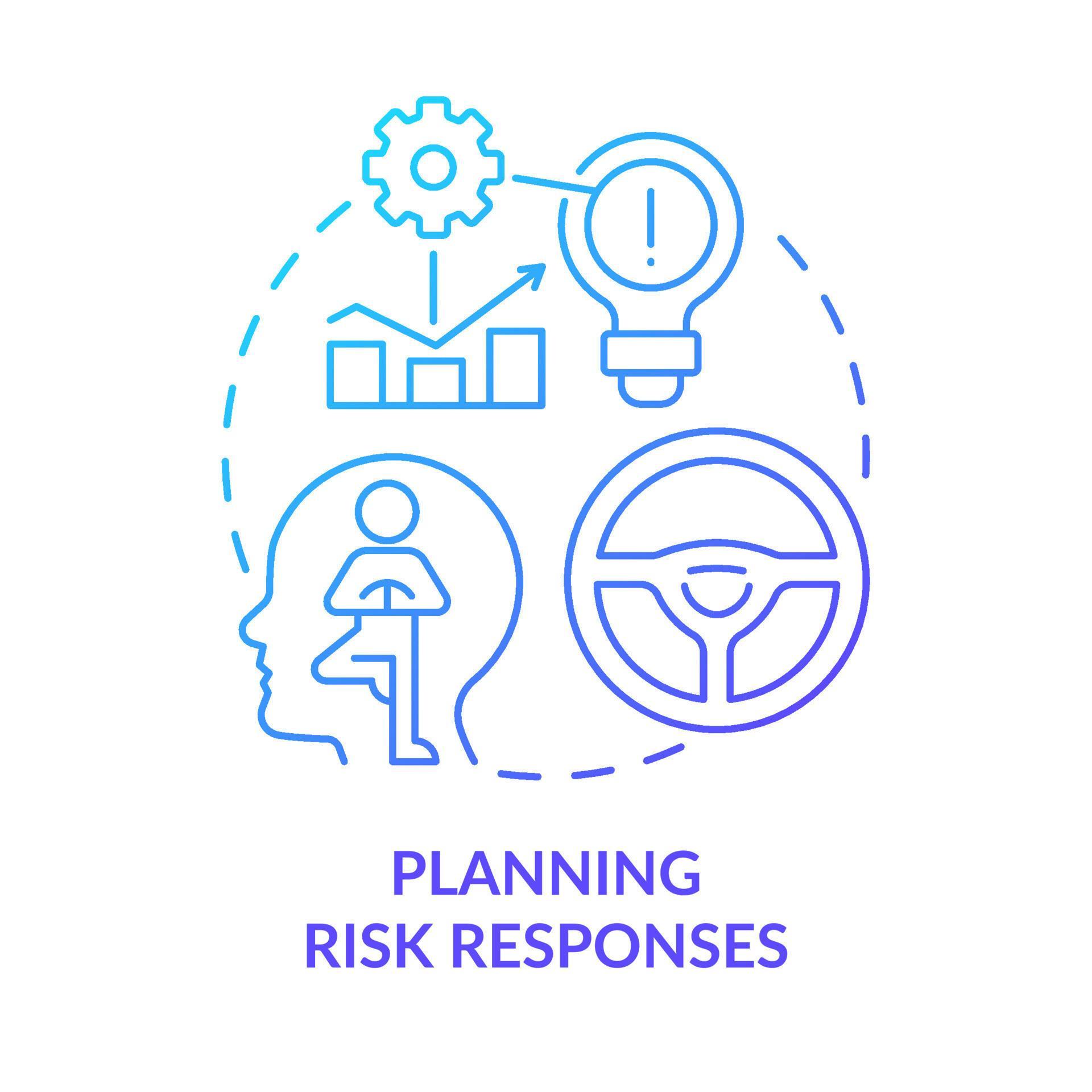 Planning risk responses blue gradient concept icon 16090025 Vector Art