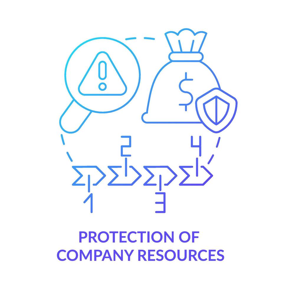 Company resources protection blue gradient concept icon vector