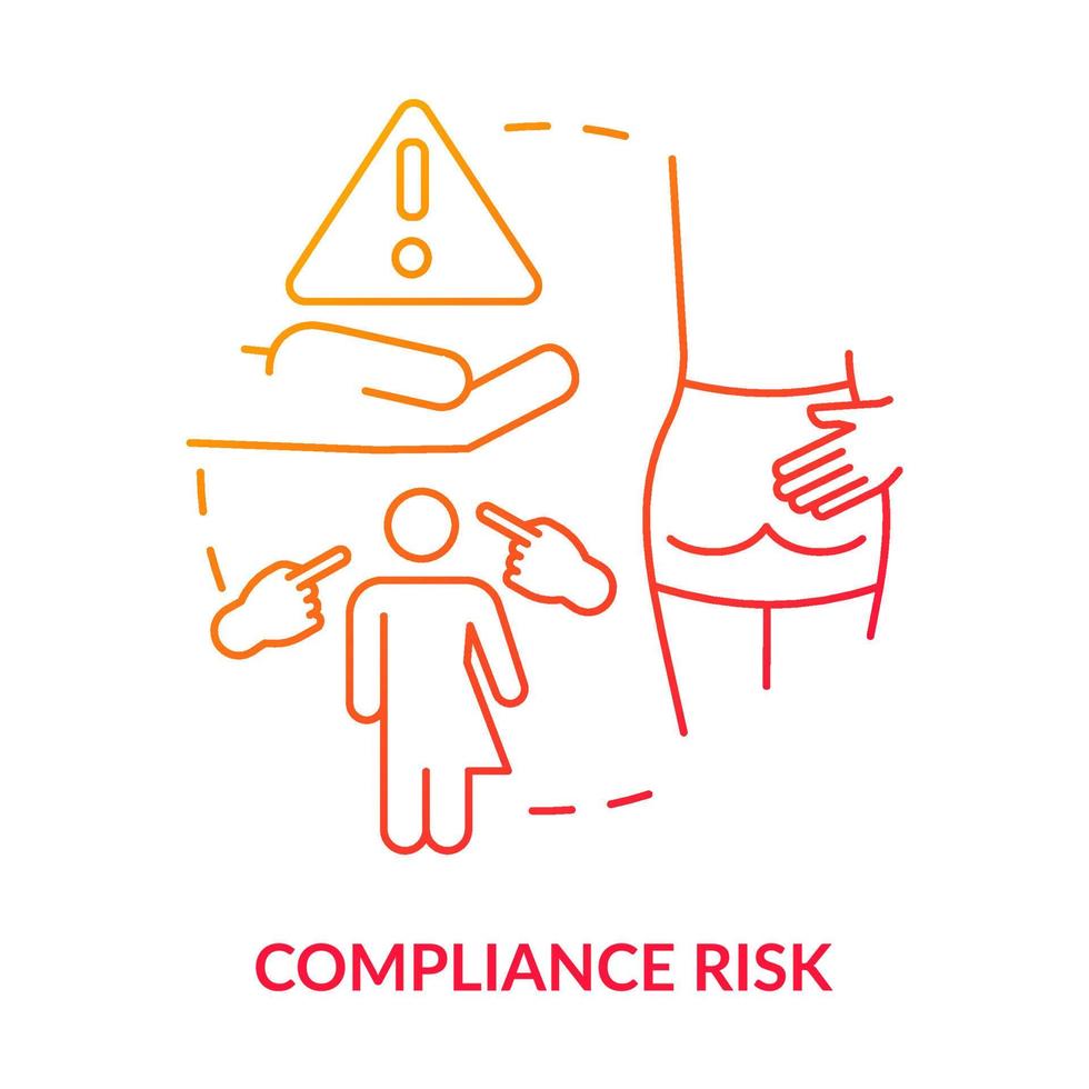 Compliance risk red gradient concept icon vector