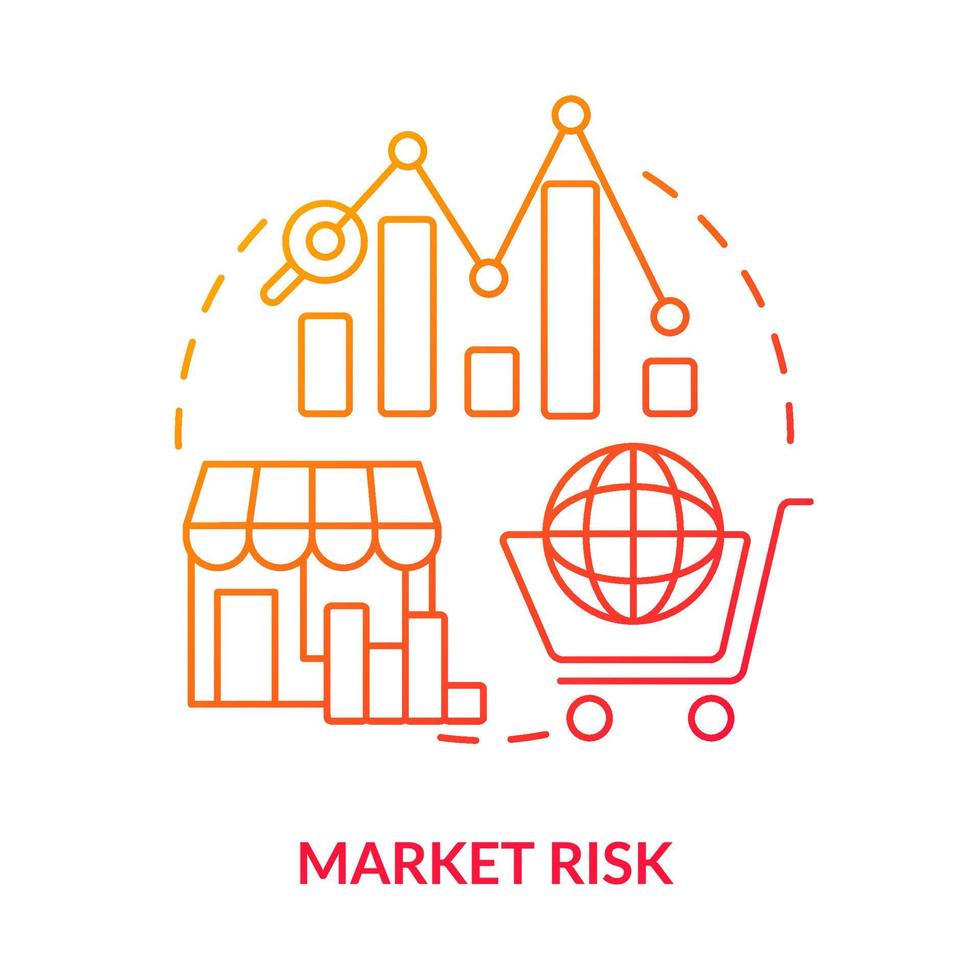 Market risk red gradient concept icon 16090064 Vector Art at Vecteezy