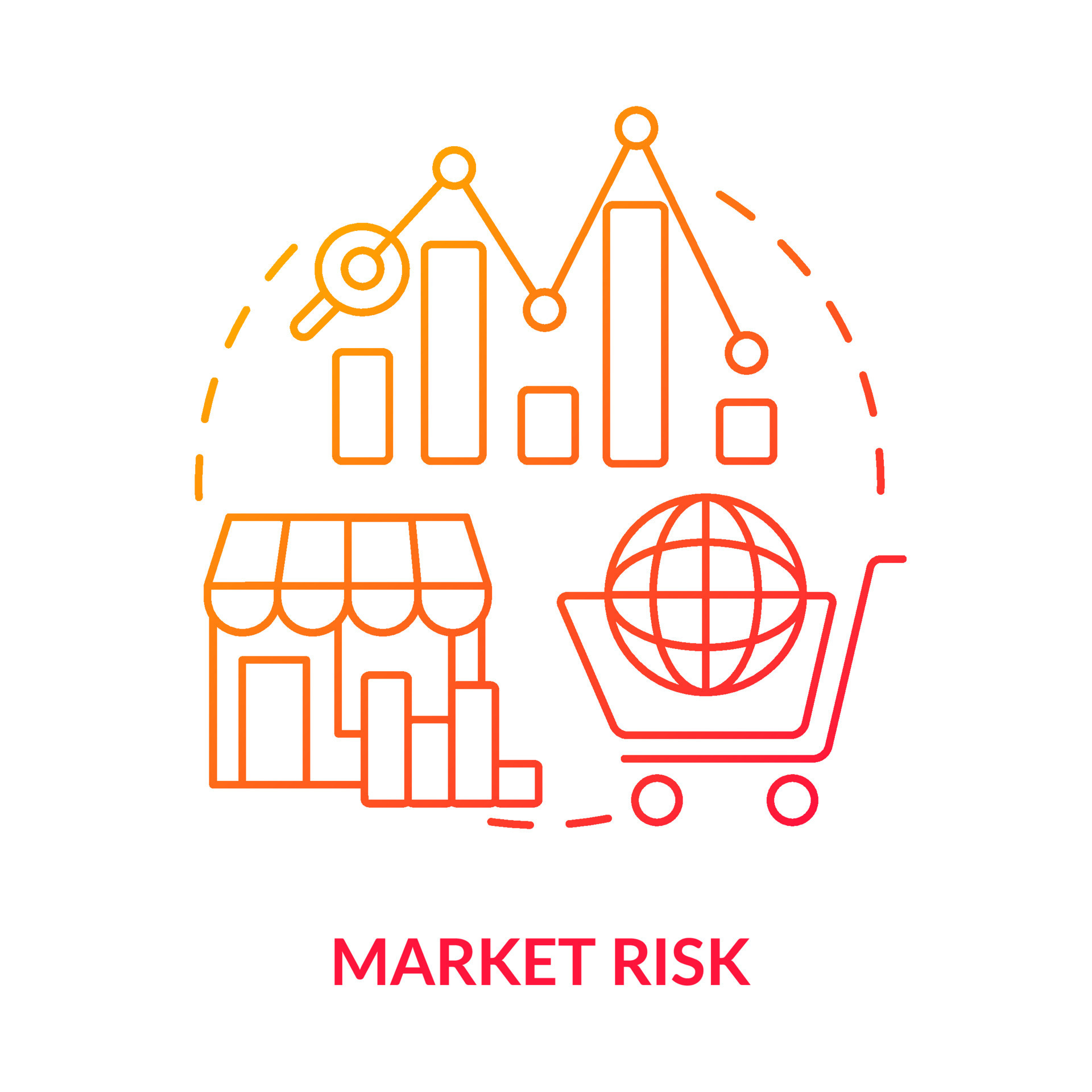 Market risk red gradient concept icon 16090064 Vector Art at Vecteezy