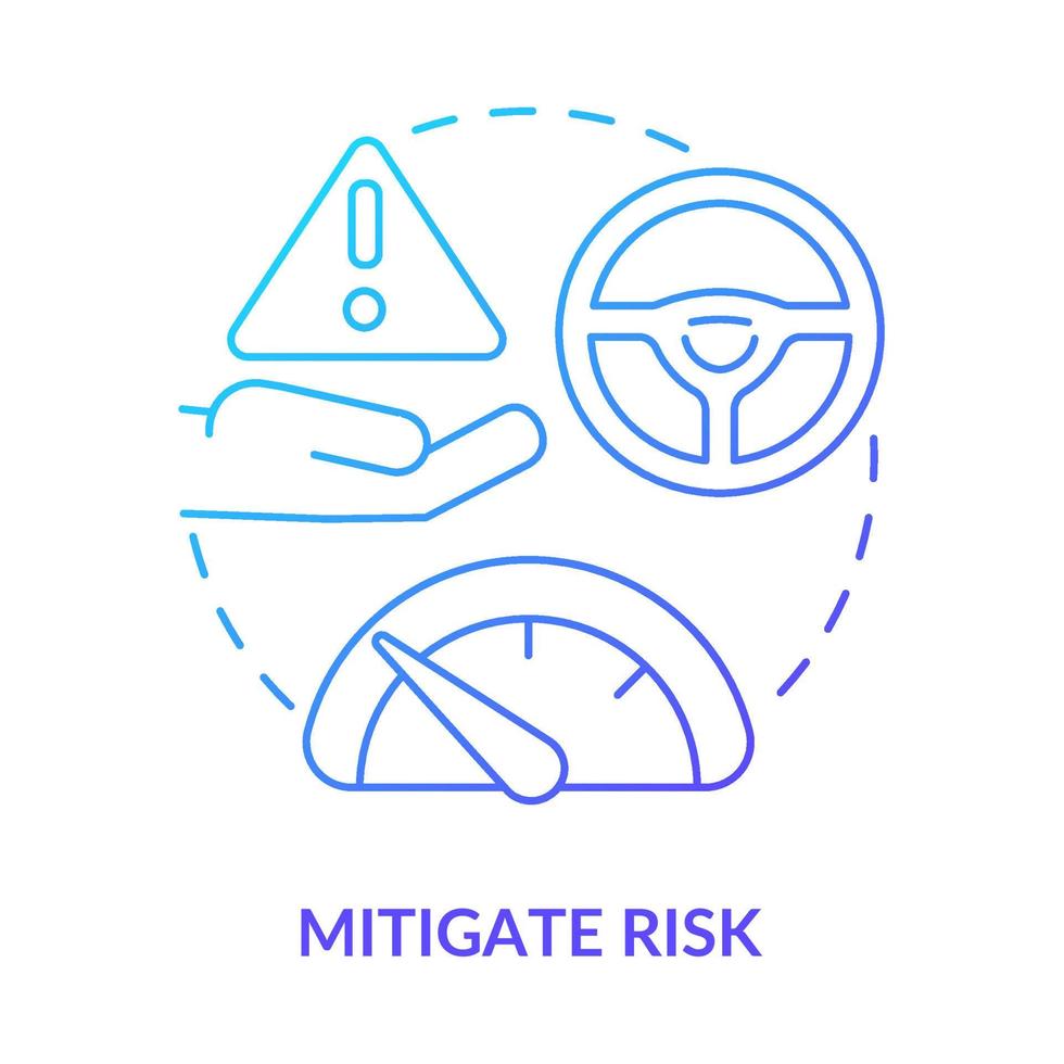Mitigate risk blue gradient concept icon vector
