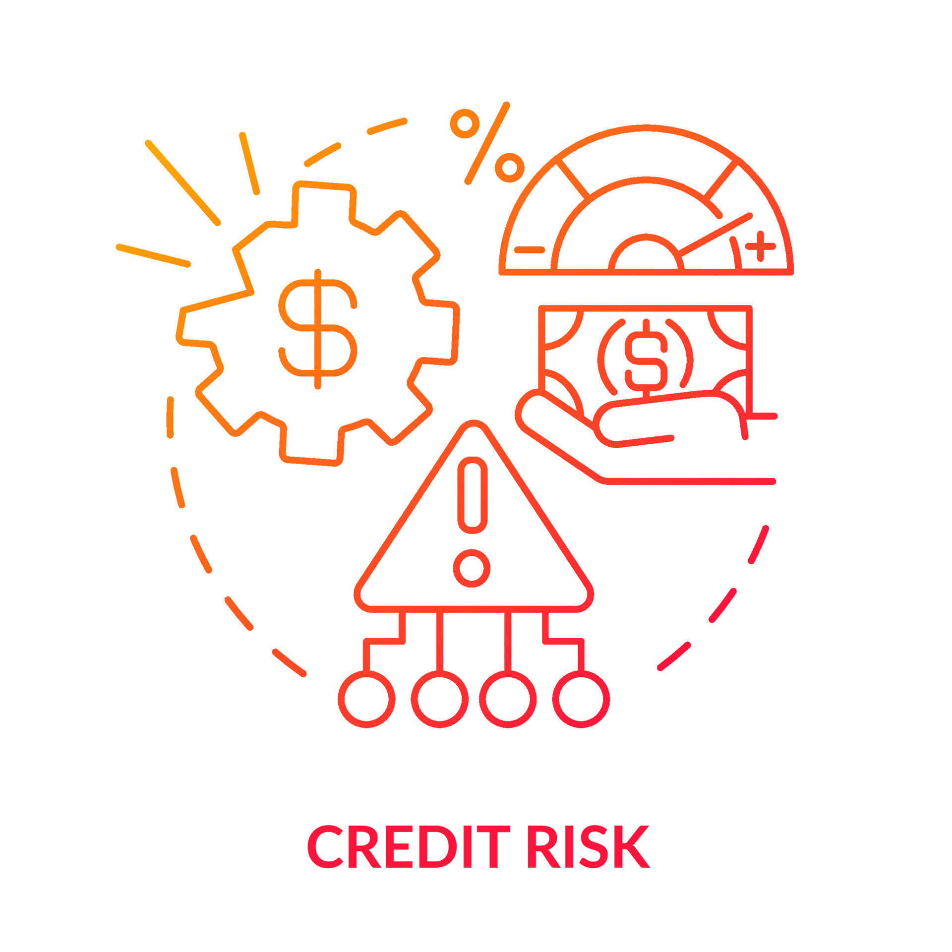 Credit risk red gradient concept icon 16090101 Vector Art at Vecteezy
