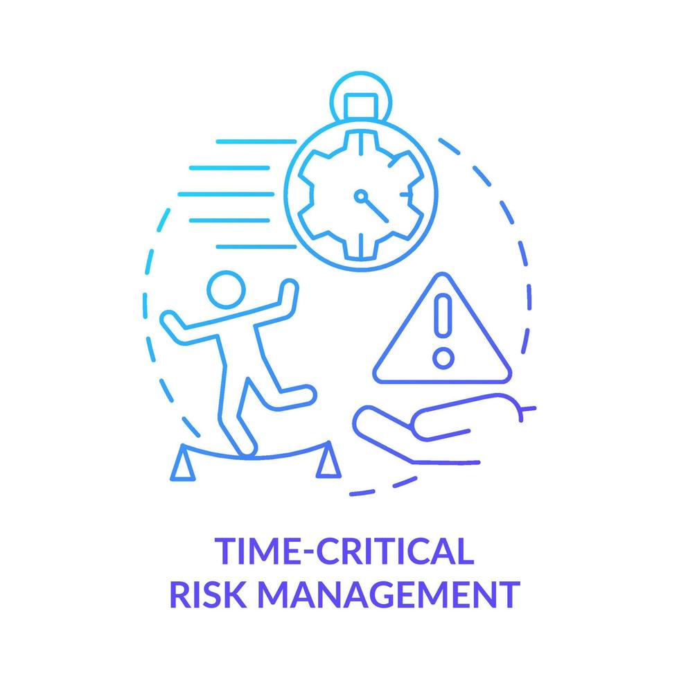 Time-critical risk management blue gradient concept icon vector