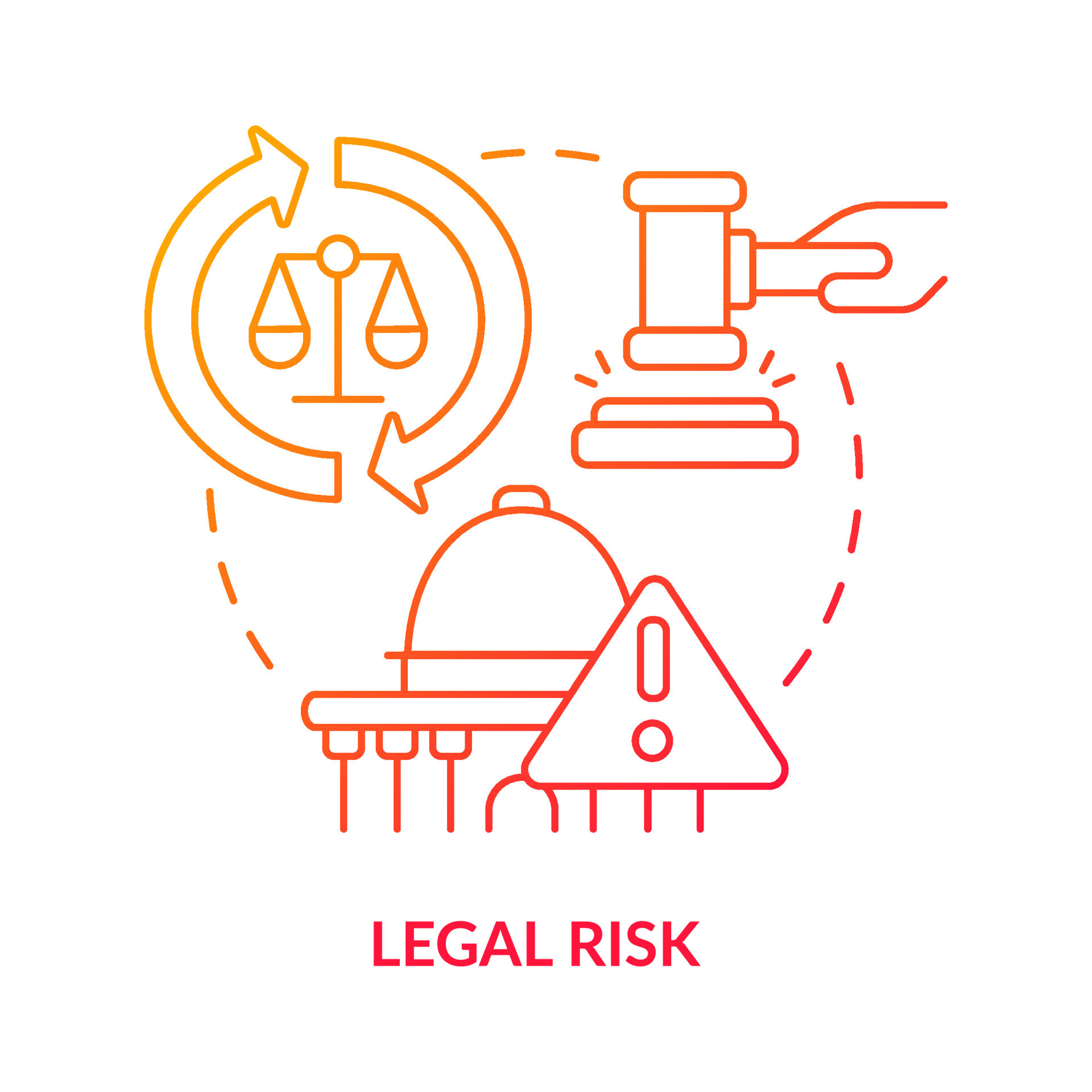 Legal risk red gradient concept icon 16090104 Vector Art at Vecteezy